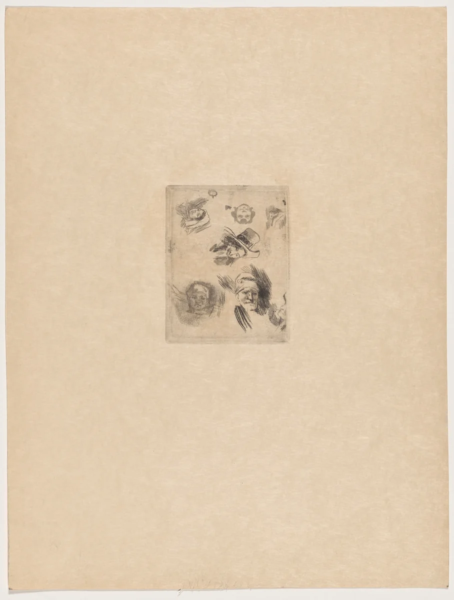 Quelques croquis by Félicien Rops, print, 1895