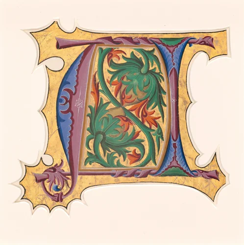 Initial U (?) by Master of the Cypresses, drawing, 1430-1440