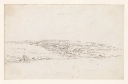 Rivierdal met brug by Georges Michel, drawing, 1773-1843