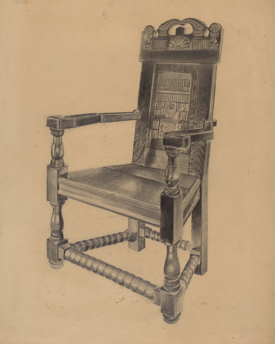 Carved Chair by Joseph Sudek, index of american design, 1935-1942
