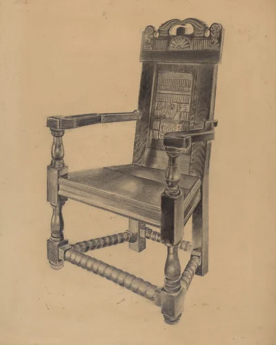 Carved Chair by Joseph Sudek, index of american design, 1935-1942