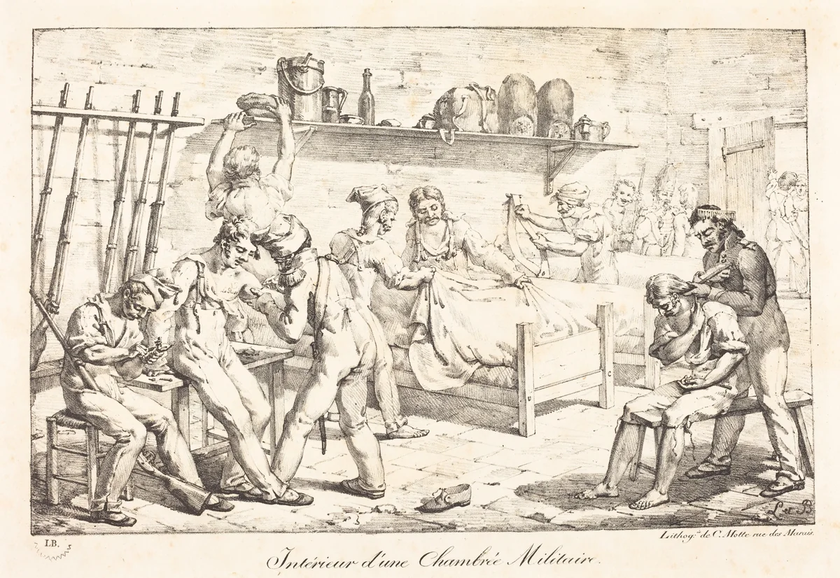 Interior of a Military Chamber by Louis-Albert-Guillain Bacler d'Albe, print, 1761-1824