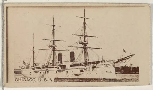 Chicago, U.S.N., from the Famous Ships series (N50) for Virginia Brights Cigarettes by Allen & Ginter, photograph, 1895