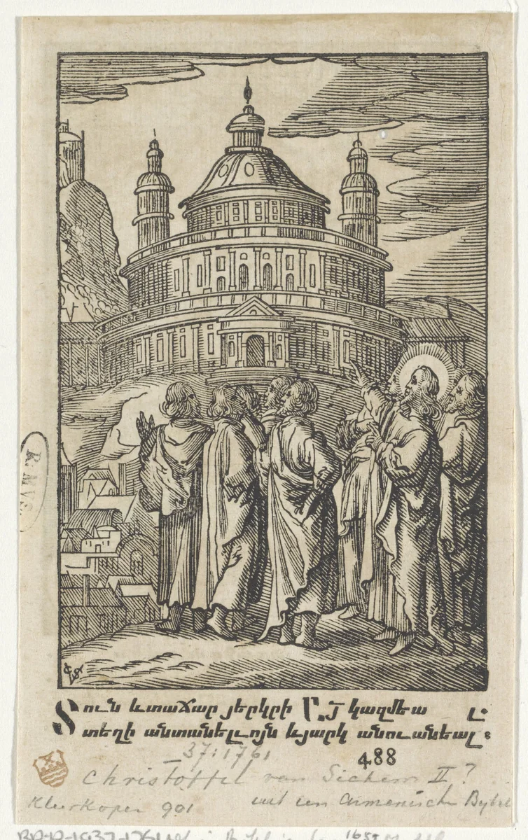 Maria met Christuskind by Christoffel van Sichem, print, 1646