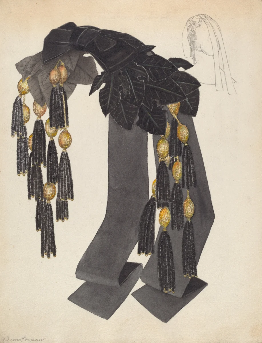 Headdress by Bessie Forman, index of american design, 1937