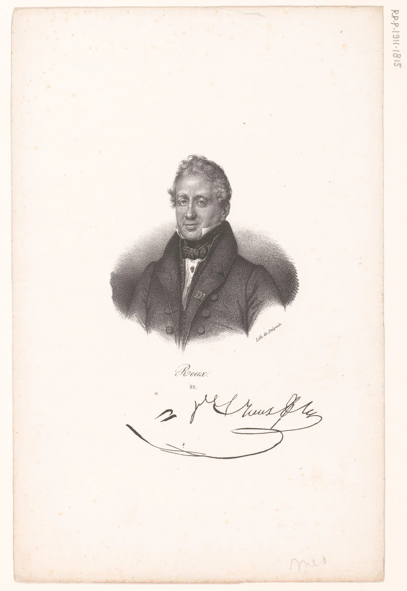 Portret van Philibert Joseph Roux by anonymous, print, 1818-1842