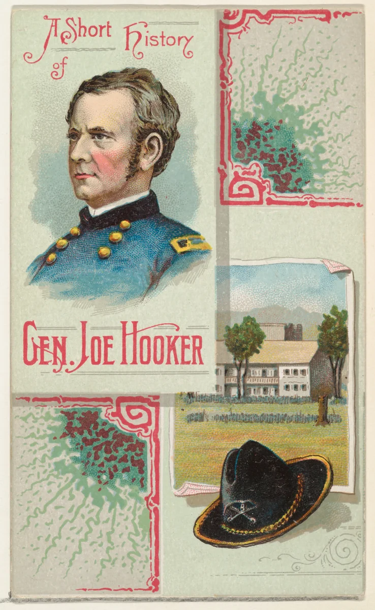 A Short History: General Joseph Hooker, from the Histories of Generals series (N114) issued by W. Duke, Sons & Co. to promote Honest Long Cut Smoking and Chewing Tobacco by W. Duke, Sons & Co., print, 1888
