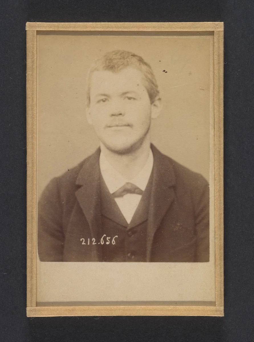 Baerisvuyl. Frédéric, Jean. 28 ans, né à Fribourg (Suisse). Ébéniste. Anarchiste. 8/1/93. by Alphonse Bertillon, photograph, 1893