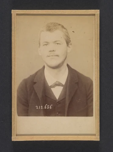 Baerisvuyl. Frédéric, Jean. 28 ans, né à Fribourg (Suisse). Ébéniste. Anarchiste. 8/1/93. by Alphonse Bertillon, photograph, 1893