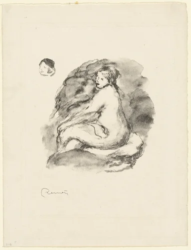 Study of a Seated Nude Woman, variant by Pierre-Auguste Renoir, print, 1899-1909