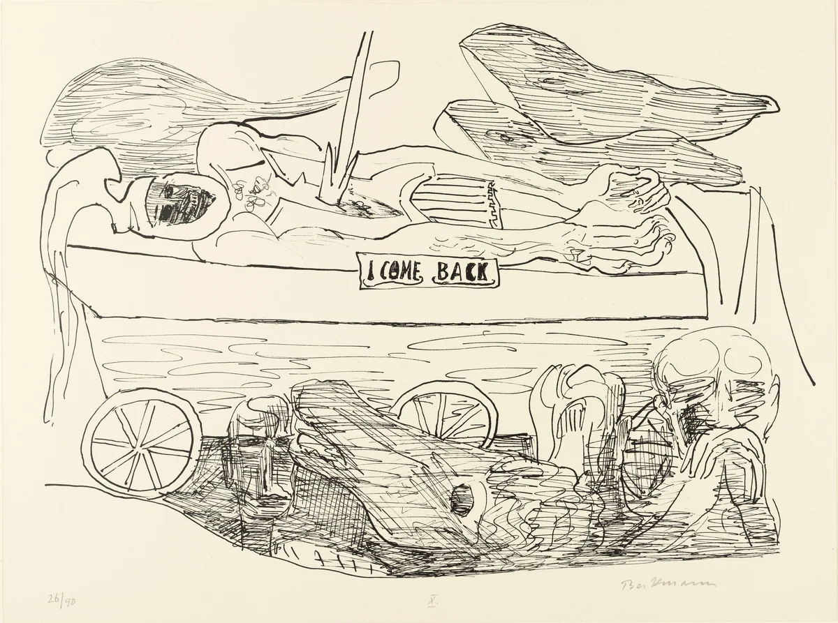 Dream of War (Der Traum vom Krieg) from Day and Dream by Max Beckmann, print, 1946