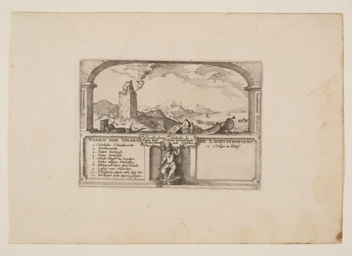 Beacon at Zandvoort, from Views in the Surroundings of Haarlem (Plaisante Plaetsen) by Claes Jansz Visscher, print, 1610-1620