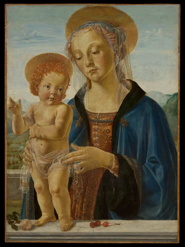 Madonna and Child by Andrea del Verrocchio, painting, 1465-1475