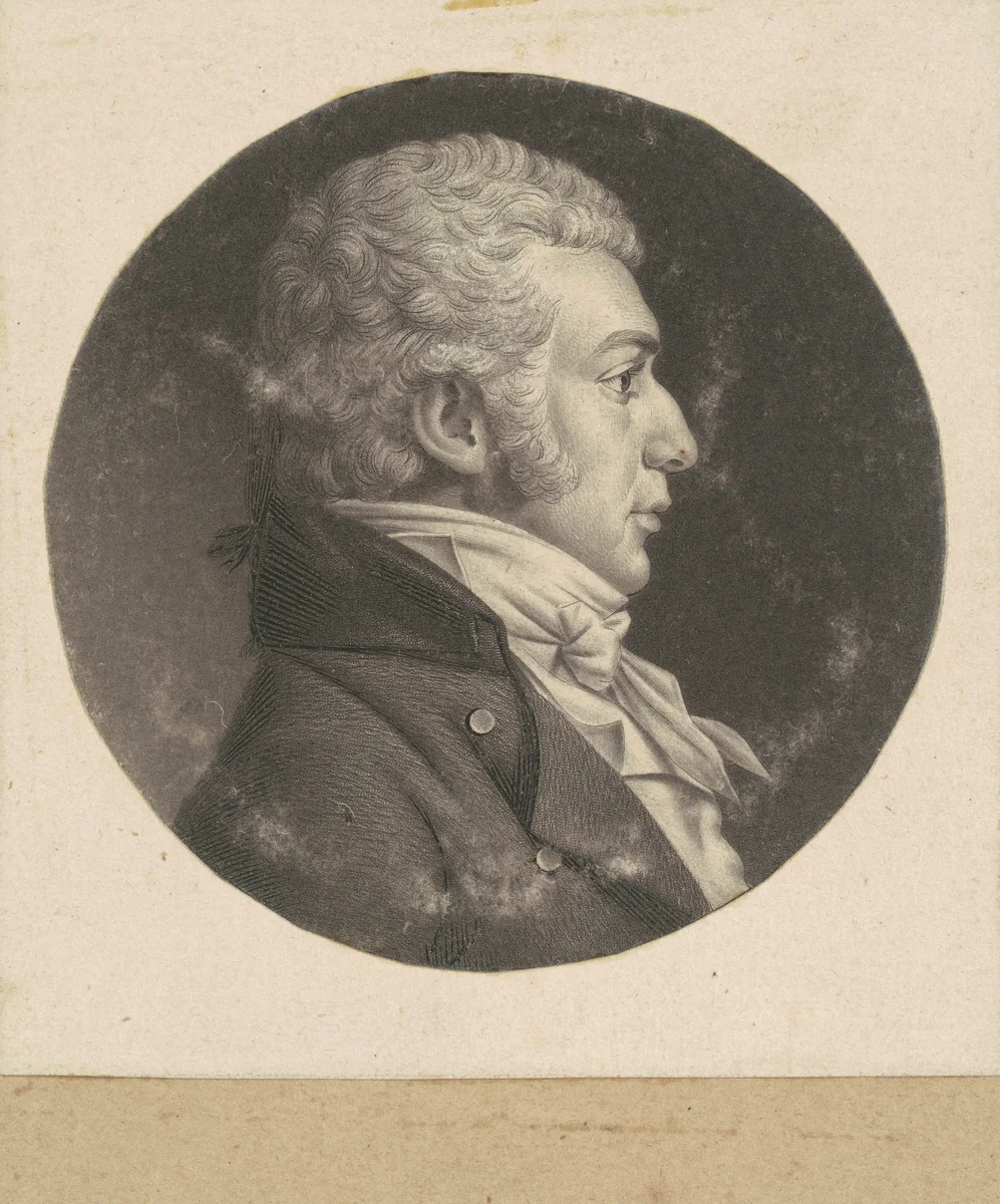 Unidentified Man by Charles B. J. Févret de Saint-Mémin, print, 1798-1803