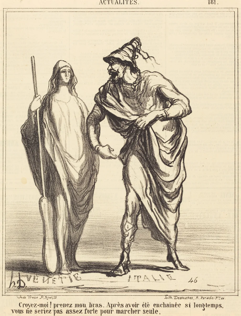 Croyez-moi! prenez mon bras... by Honoré Daumier, print, 1808-1879