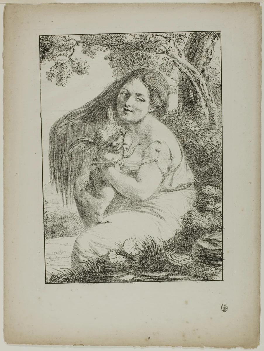 Cupid and a Young Woman by Dominique Vivant Denon, print, 1817