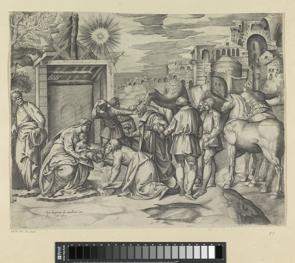 Aanbidding door de koningen by Unknown, print, 1535-1601