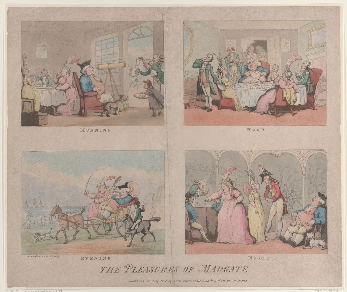 The Pleasures of Margate by Thomas Rowlandson, print, 1800
