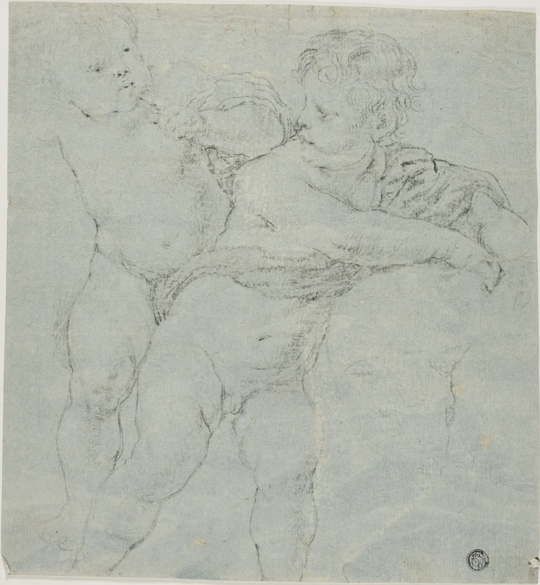Two Putti by Peter Cornelius, drawing, 1803-1867