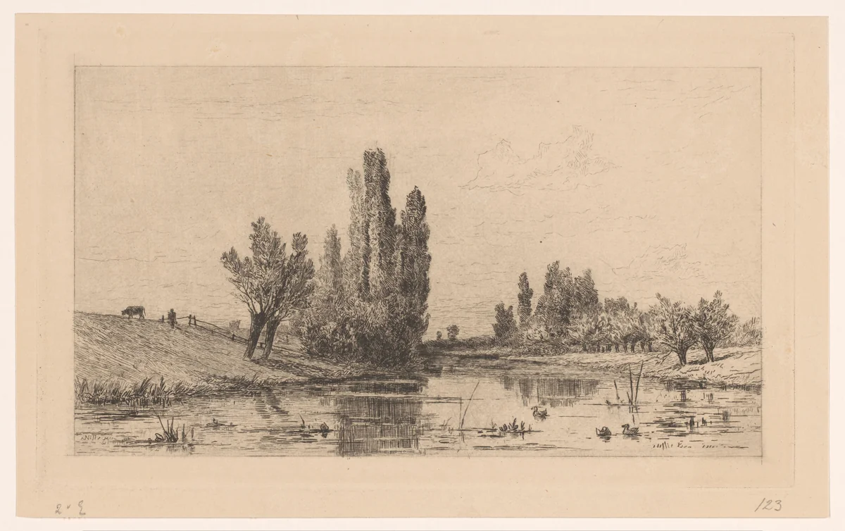 Landschap bij De Steeg by Carel Nicolaas Storm van 's-Gravesande, print, 1880