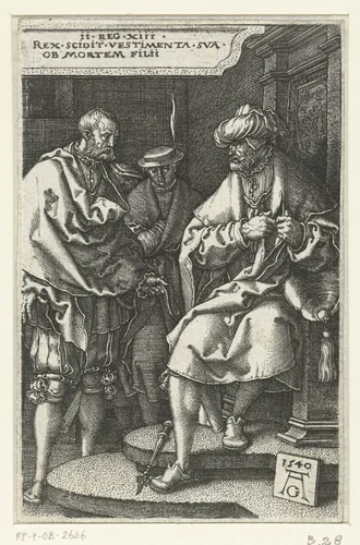 David verscheurt zijn mantel by Unknown, print, 1540