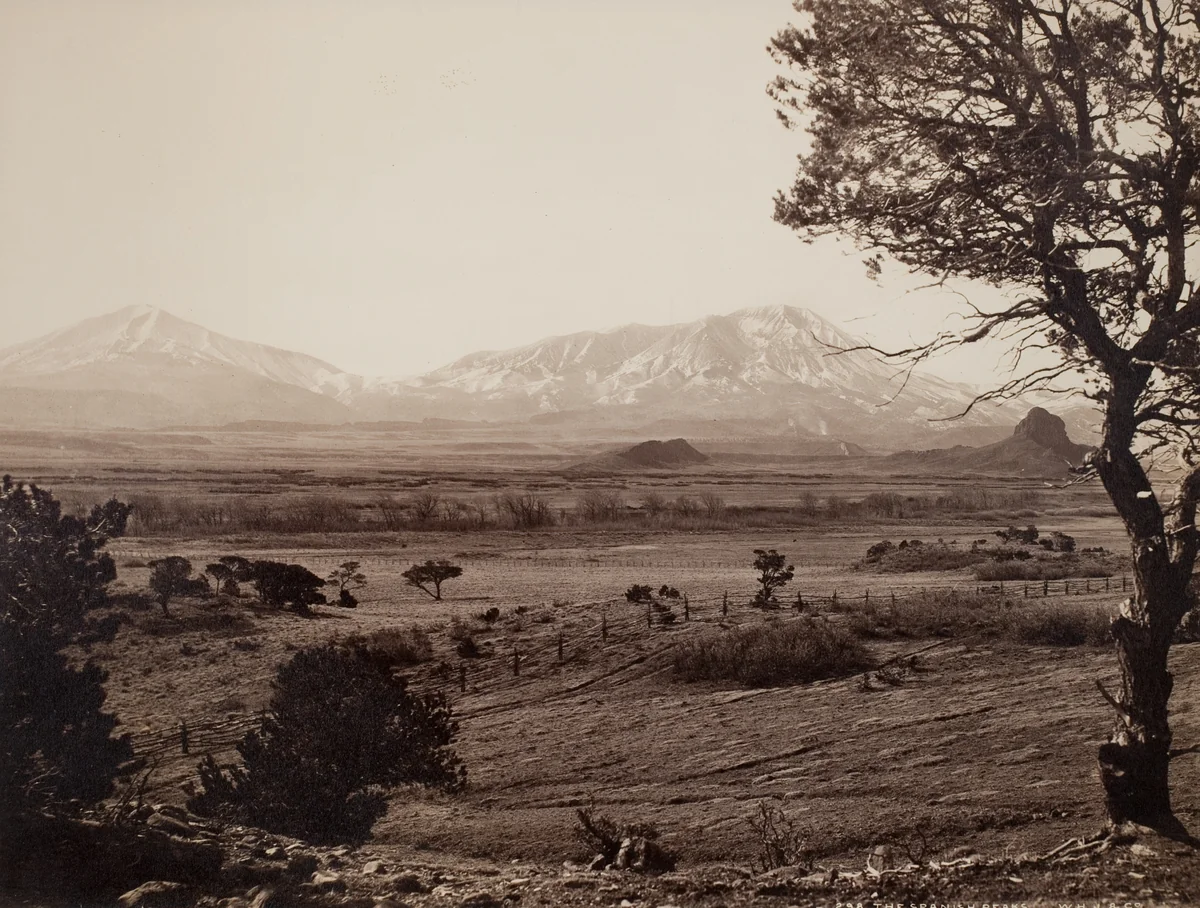 The Spanish Peaks by William Henry Jackson, photograph, 1866-1876