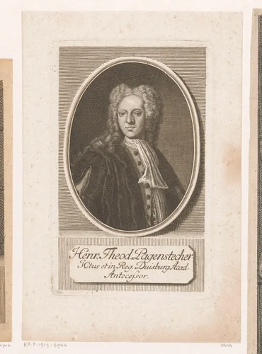 Portret van Heinrich Theodor Pagenstecher by Johann Martin Bernigeroth, print, 1742