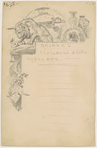 Study for "Bronzes" by James Henry Moser, drawing, 1890