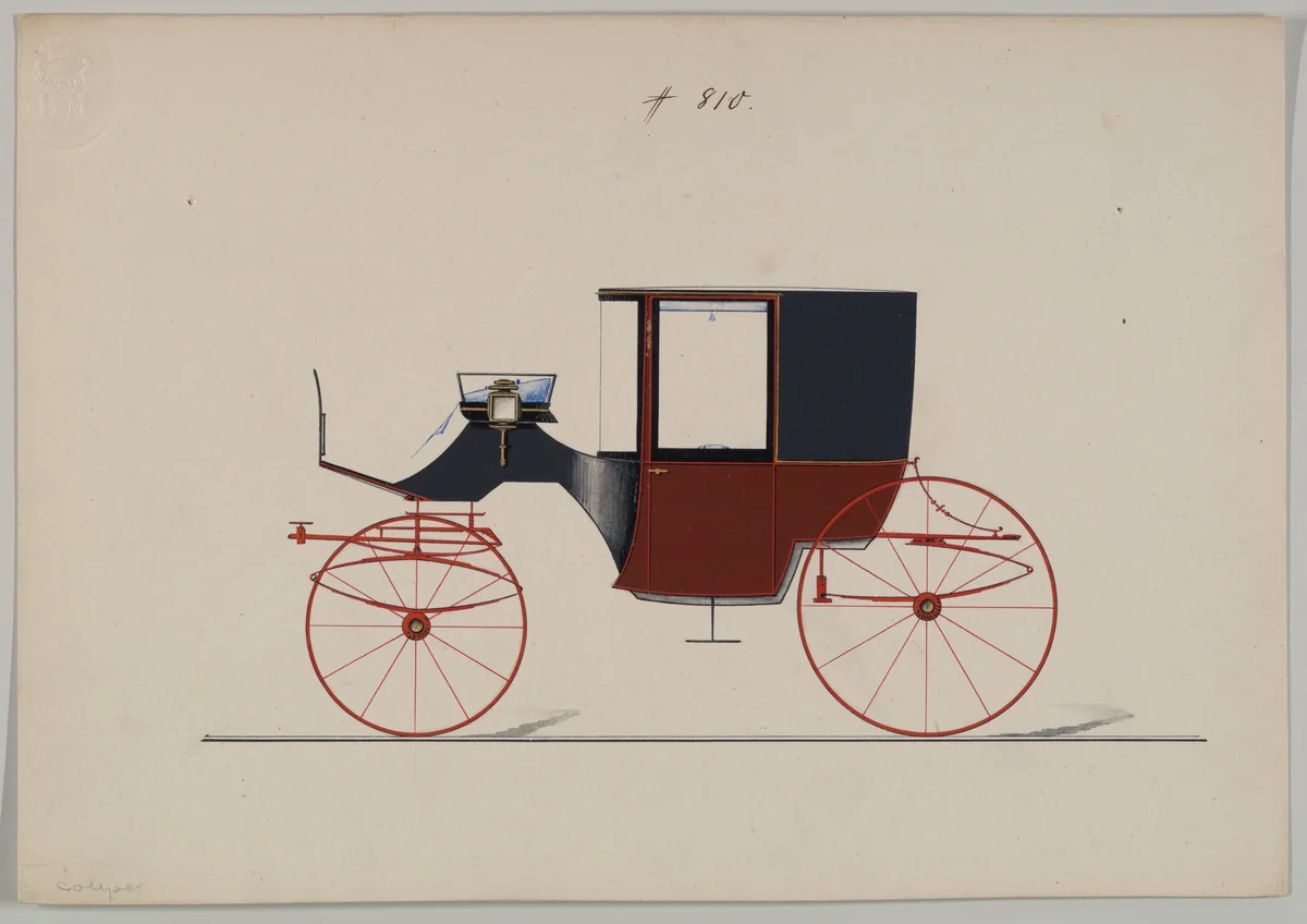 Coupé #810 by Brewster & Co., drawing, 1850-1870