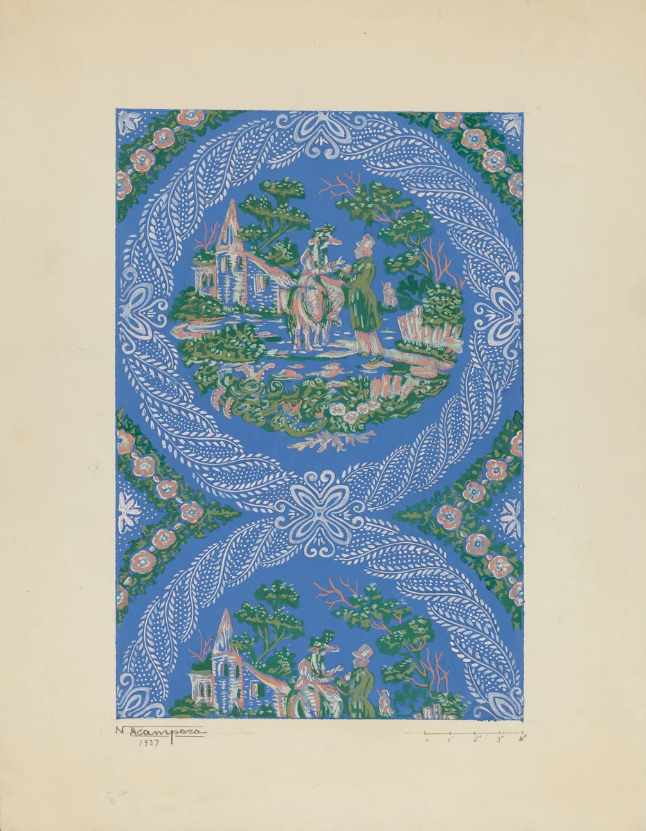 Wall Paper by Nicholas Acampora, index of american design, 1937