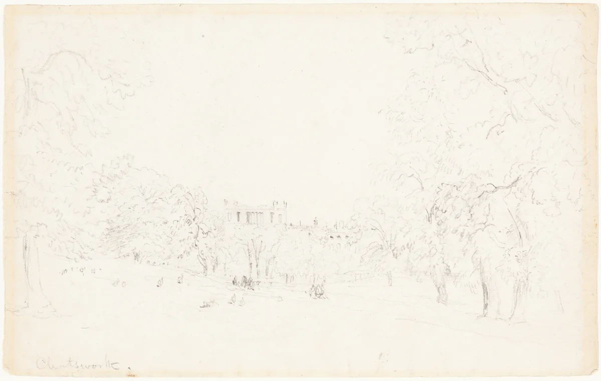Chatsworth [recto] by David Cox, drawing, 1831