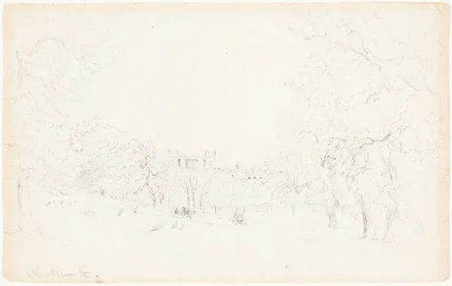 Chatsworth [recto] by David Cox, drawing, 1831