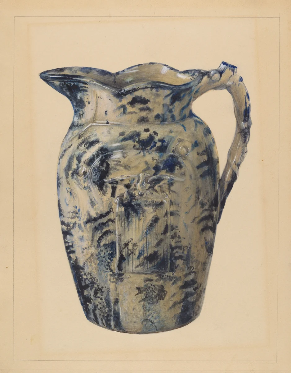 Pitcher by Mina Lowry, index of american design, 1935-1942