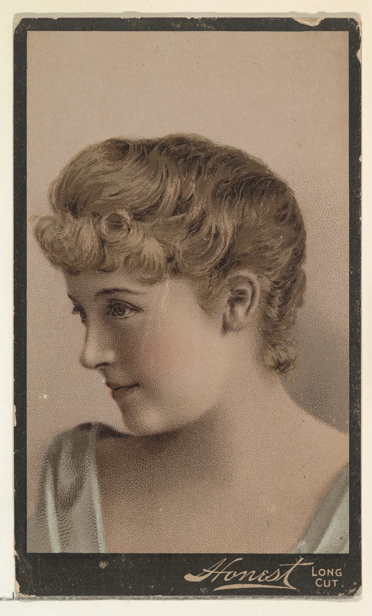 Actress in profile facing left, from Stars of the Stage, Third Series (N131) issued by Duke Sons & Co. to promote Honest Long Cut Tobacco by W. Duke, Sons & Co., print, 1891-1892