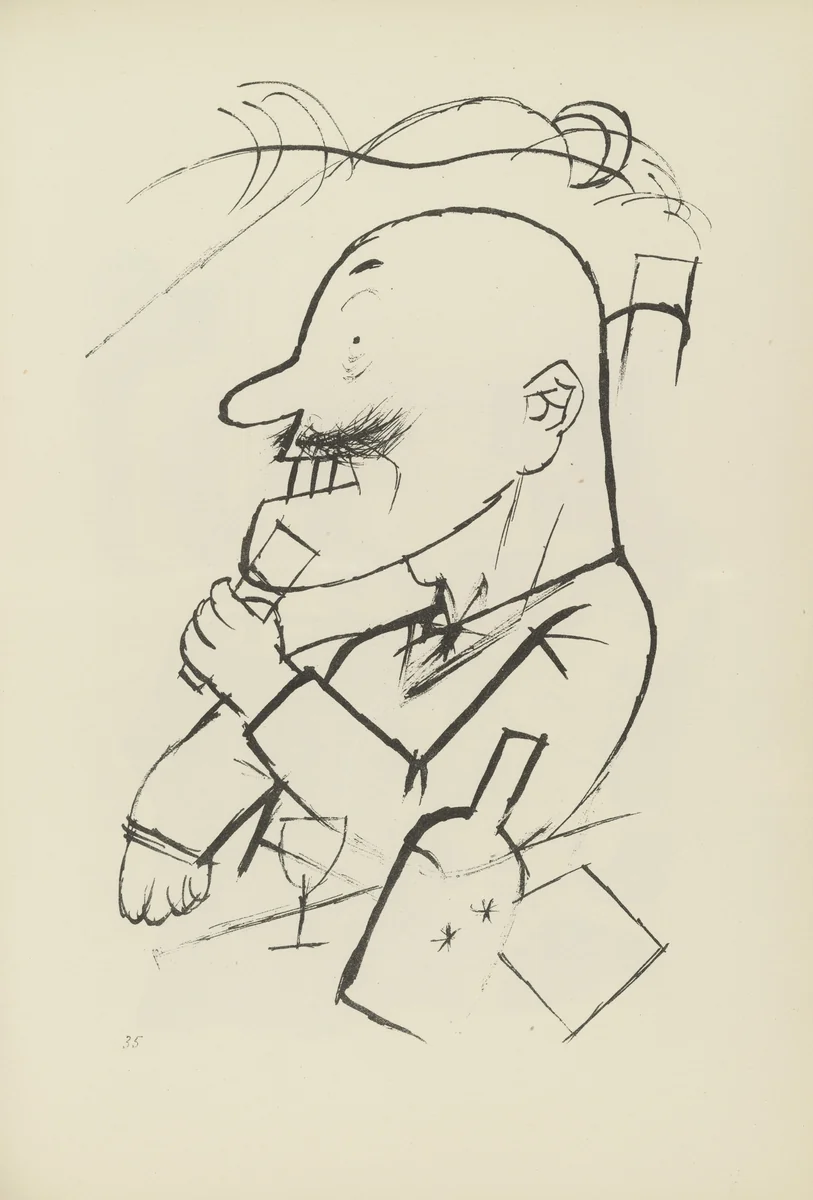 Der absolute Monarchist (plate, folio 43) from Ecce Homo by George Grosz, illustrated book, 1922