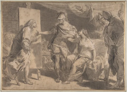 Alexander the Great Offering His Concubine Campaspe to the Painter Apelles by Gaetano Gandolfi, drawing, 1793-1797