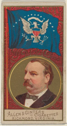 President's Flag, United States, from the Naval Flags series (N17) for Allen & Ginter Cigarettes Brands by Allen & Ginter, print, 1886-1891
