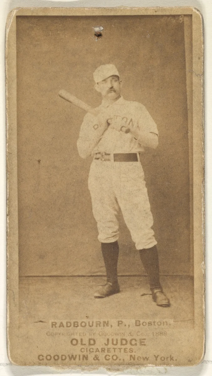 Radbourn, Pitcher, Boston, from the Old Judge series (N172) for Old Judge Cigarettes by Goodwin & Company, photograph, 1888