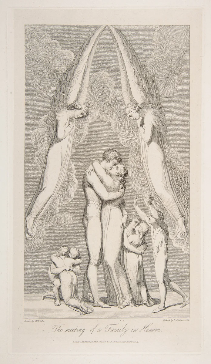 The Meeting of a Family in Heaven, from "The Grave," a Poem by Robert Blair by William Blake, print, 1813