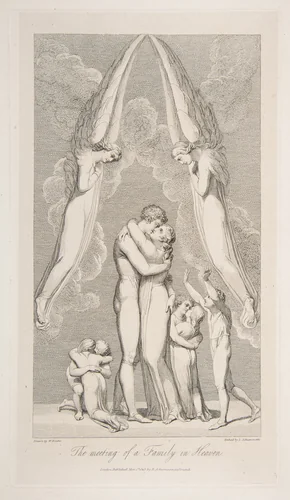 The Meeting of a Family in Heaven, from "The Grave," a Poem by Robert Blair by William Blake, print, 1813