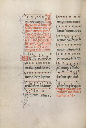 Missale: Fol. 181v: Music for various ordinary prayers by Bartolommeo Caporali, book, 1469