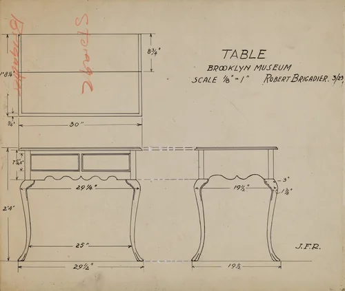 Table by Robert Brigadier, index of american design, 1935-1942