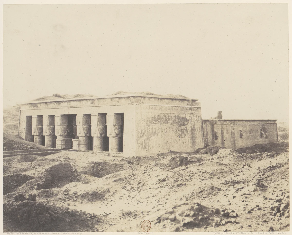 Dendérah (Tentyris), Temple d'Athôr - Vue Générale by Félix Teynard, photograph, 1851-1852