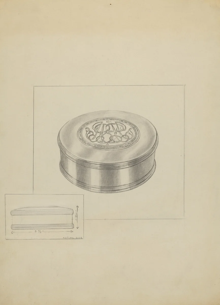 Silver Box by Sara Garfinkel, index of american design, 1936