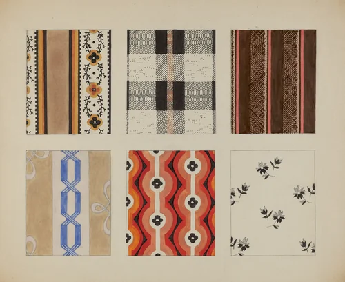 Materials from Quilt by Dorothy Posten, index of american design, 1937