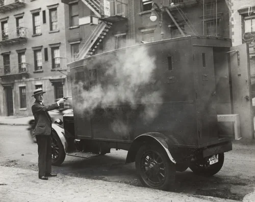 "A Land Battleship for The Navy: An Armed Car" by Times Wide World Photos, photograph, 1958