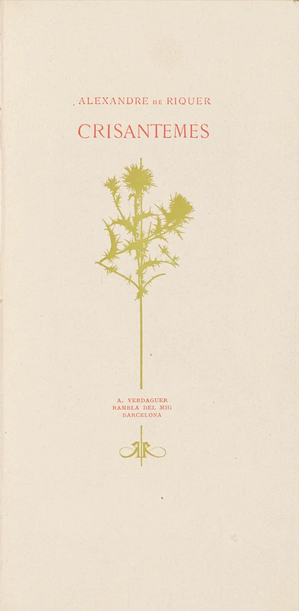 Crisantemes (Chrysanthemums) by Alexandre de Riquer, volume, 1899