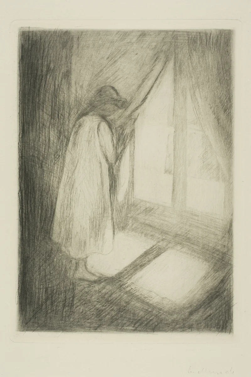 The Girl at the Window by Edvard Munch, print, 1894