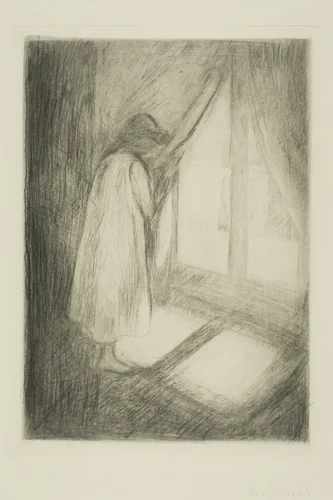 The Girl at the Window by Edvard Munch, print, 1894