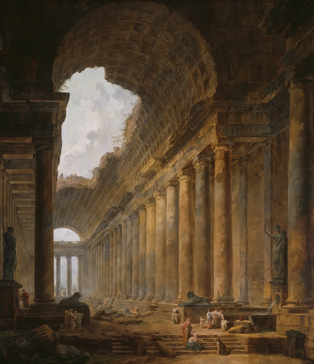 The Old Temple by Hubert Robert, painting, 1787-1788